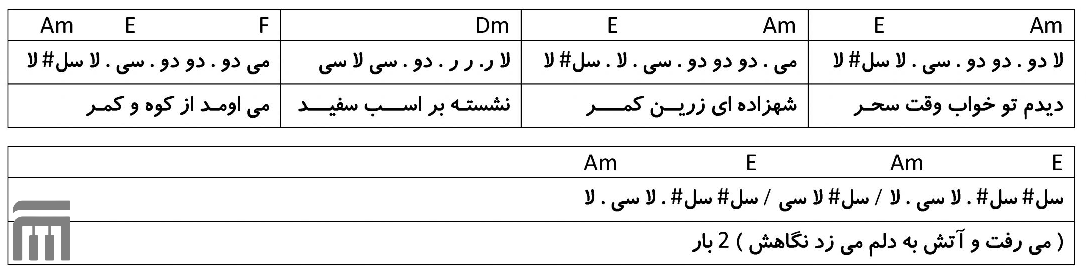 نت فارسی شهزاده رویا عهدیه