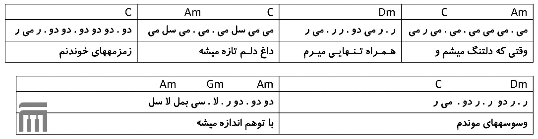 نت فارسی طلوع سیاوش قمیشی